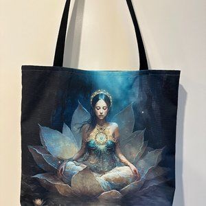Reusable Goddess, Lotus Flower Tote Bag